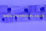 CNG7641 15.5 inches 5*7mm - 8*10mm nuggets blue Lace agate beads