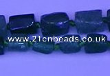 CNG7643 15.5 inches 5*7mm - 8*10mm nuggets green strawberry quartz beads