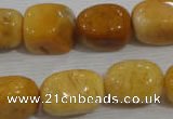 CNG765 15.5 inches 13*18mm nuggets yellow jade beads wholesale