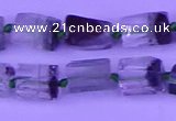 CNG7650 15.5 inches 5*7mm - 8*10mm nuggets green phantom quartz beads