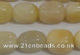 CNG767 15.5 inches 13*18mm nuggets yellow jade beads wholesale