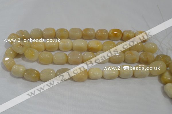 CNG767 15.5 inches 13*18mm nuggets yellow jade beads wholesale