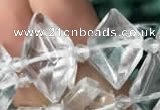 CNG7700 13*20mm - 15*25mm faceted freeform white crystal beads
