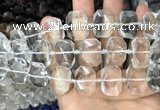 CNG7750 13*18mm - 15*25mm faceted freeform white crystal beads