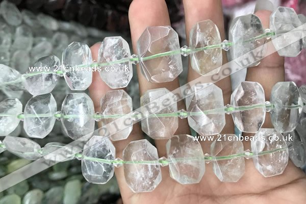 CNG7751 13*18mm - 15*25mm faceted freeform green quartz beads