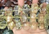 CNG7752 13*18mm - 15*25mm faceted freeform lemon quartz beads