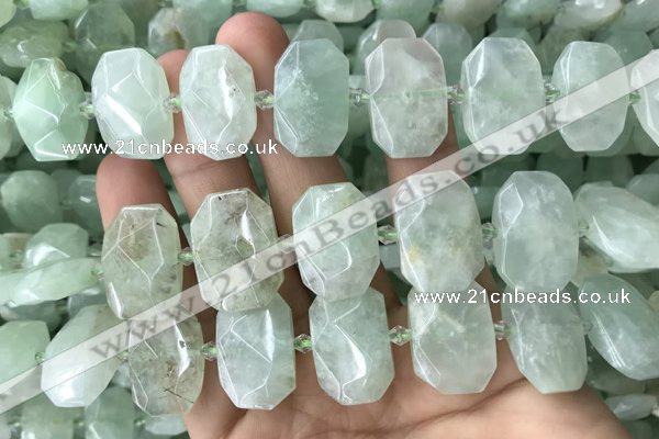 CNG7753 13*18mm - 15*25mm faceted freeform light prehnite beads