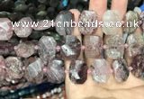 CNG7757 13*18mm - 15*25mm faceted freeform strawberry quartz beads