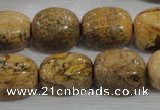 CNG776 15.5 inches 13*18mm nuggets picture jasper beads wholesale