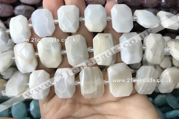 CNG7764 13*18mm - 15*25mm faceted freeform grey moonstone beads