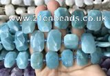 CNG7770 13*18mm - 15*25mm faceted freeform amazonite beads