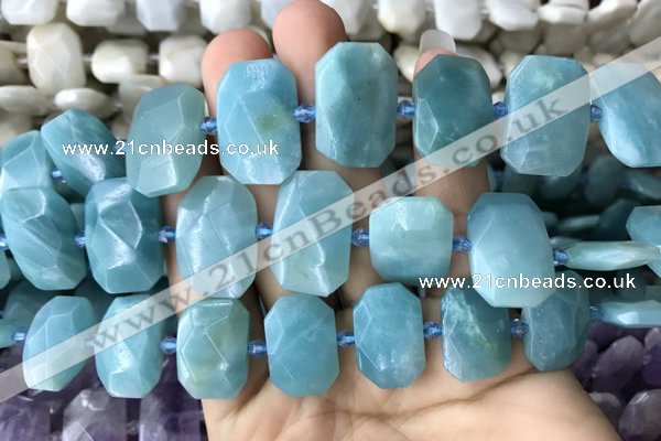 CNG7770 13*18mm - 15*25mm faceted freeform amazonite beads