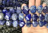 CNG7775 13*18mm - 15*25mm faceted freeform lapis lazuli beads