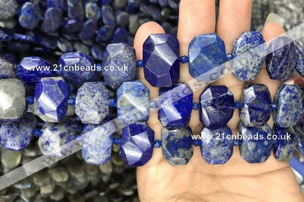 CNG7775 13*18mm - 15*25mm faceted freeform lapis lazuli beads