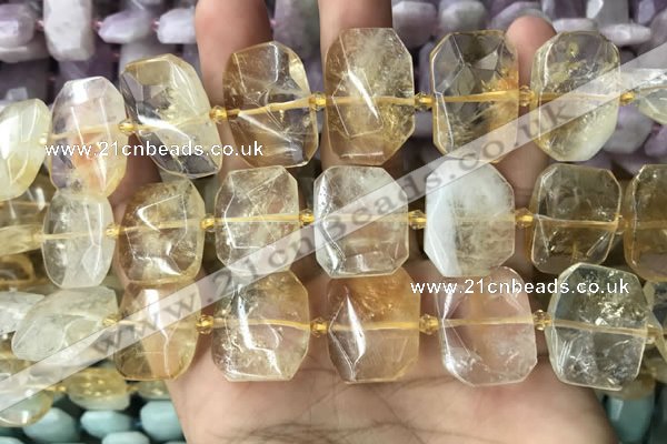 CNG7778 15.5 inches 13*18mm - 15*25mm faceted freeform citrine beads