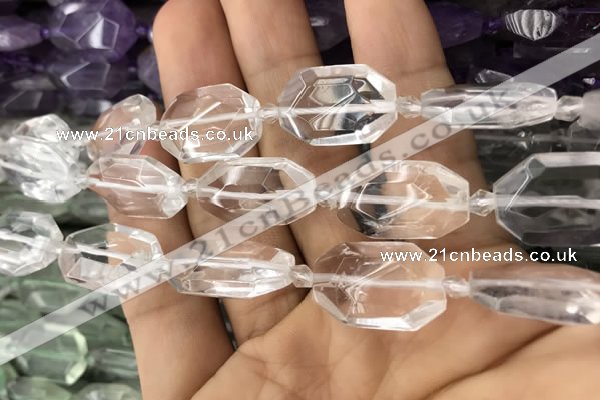 CNG7800 13*18mm - 18*25mm faceted freeform white crystal beads