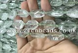 CNG7803 13*18mm - 18*25mm faceted freeform green quartz beads