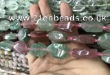 CNG7807 13*18mm - 18*25mm faceted freeform mixed strawberry quartz beads