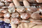 CNG7810 13*18mm - 18*25mm faceted freeform orange moonstone beads