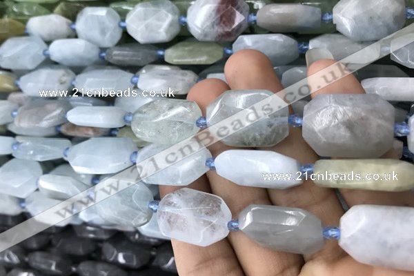 CNG7811 15.5 inches 13*18mm - 18*25mm faceted freeform aquamarine beads