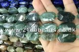 CNG7815 13*18mm - 18*25mm faceted freeform moss agate beads