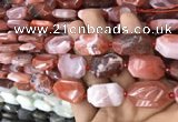 CNG7816 13*18mm - 18*25mm faceted freeform red agate beads