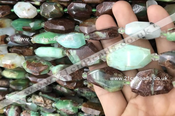 CNG7817 13*18mm - 18*25mm faceted freeform Australia chrysoprase beads