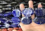 CNG7836 22*30mm - 28*35mm faceted freeform lapis lazuli beads