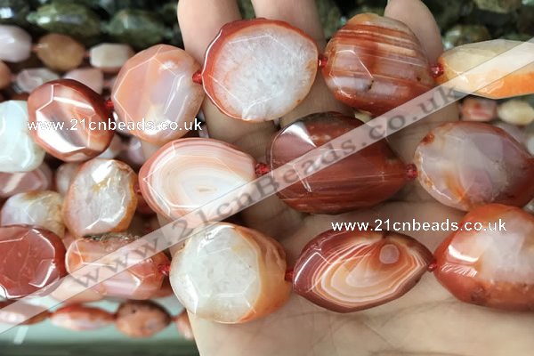 CNG7840 20*25mm - 25*30mm faceted freeform red agate beads