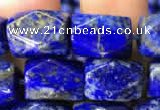 CNG7846 15.5 inches 8*12mm faceted nuggets lapis lazuli beads