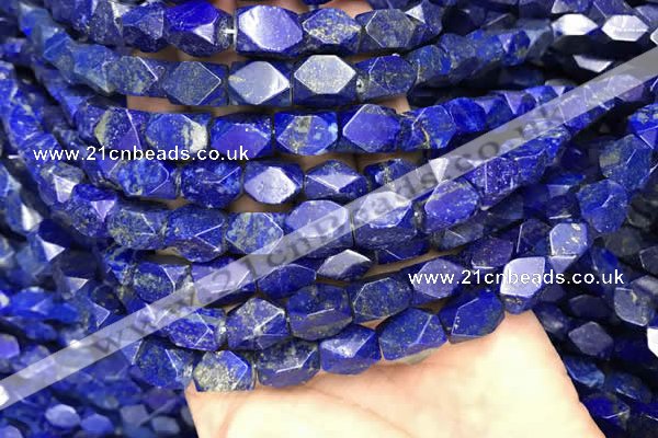 CNG7847 15.5 inches 8*12mm - 9*13mm faceted nuggets lapis lazuli beads