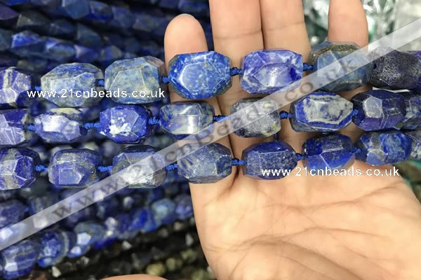 CNG7850 15.5 inches 12*16mm - 15*20mm faceted nuggets lapis lazuli beads