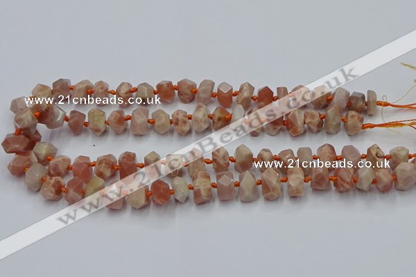 CNG7853 15.5 inches 6*10mm - 8*12mm faceted nuggets sunstone beads