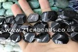 CNG7868 13*18mm - 18*25mm faceted freeform hypersthene beads