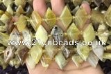 CNG7876 13*20mm - 15*25mm faceted freeform yellow opal beads