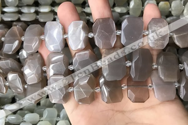 CNG7886 13*18mm - 15*25mm faceted freeform moonstone beads