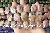 CNG7888 13*18mm - 15*25mm faceted freeform rhodonite beads