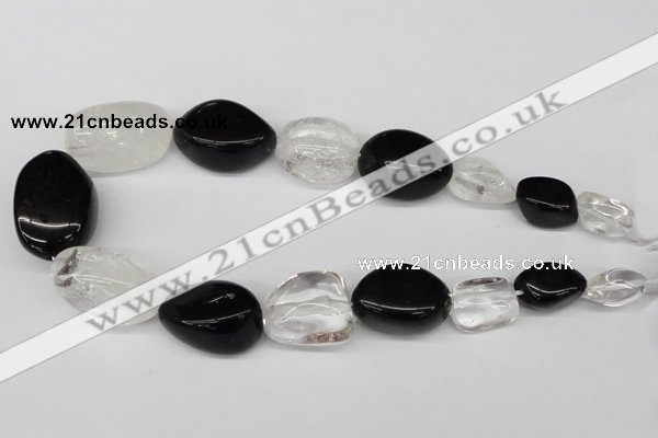 CNG79 15.5 inches 10*20mm - 20*30mm nuggets crystal & agate beads