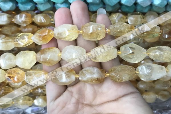 CNG7900 15.5 inches 12*16mm - 15*25mm faceted nuggets citrine beads