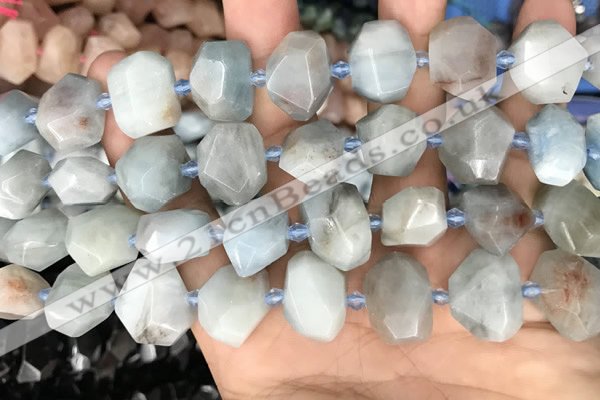 CNG7901 15.5 inches 12*16mm - 15*20mm faceted nuggets aquamarine beads