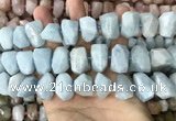 CNG7903 15.5 inches 12*16mm - 15*20mm faceted nuggets aquamarine beads