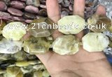 CNG7910 22*30mm - 25*35mm faceted freeform yellow opal beads