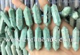 CNG7927 15.5 inches 10*25mm - 12*45mm faceted nuggets amazonite beads