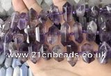 CNG7930 15.5 inches 8*22mm - 12*30mm faceted nuggets amethyst beads