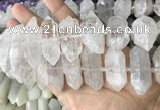 CNG7940 15*30mm - 17*30mm faceted nuggets white crystal beads