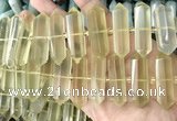 CNG7941 10*22mm - 12*45mm faceted nuggets lemon quartz beads