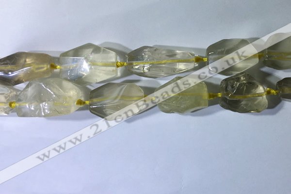 CNG7953 15.5 inches 15*25mm - 20*40mm nuggets lemon quartz beads