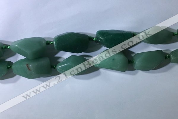 CNG7961 15.5 inches 15*25mm - 20*40mm nuggets green aventurine beads