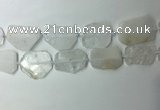 CNG7970 25*30mm - 35*45mm freeform white crystal slab beads