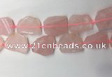 CNG7971 25*30mm - 35*45mm freeform rose quartz slab beads